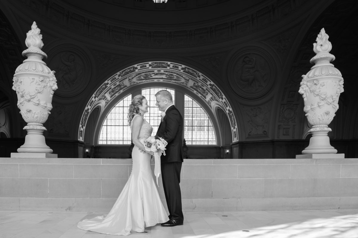 Deb and Bart on the 4th Floor in Black and White