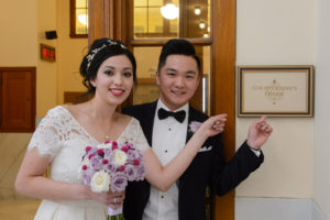 Bride and Groom at the County Clerks office at city hall