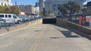 Entrance to the City Hall Parking garage