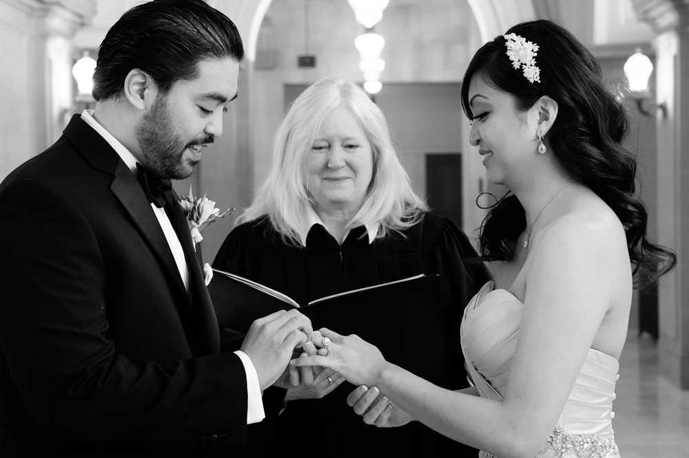 Ring Exwedding ring exchange at City Hall ceremony