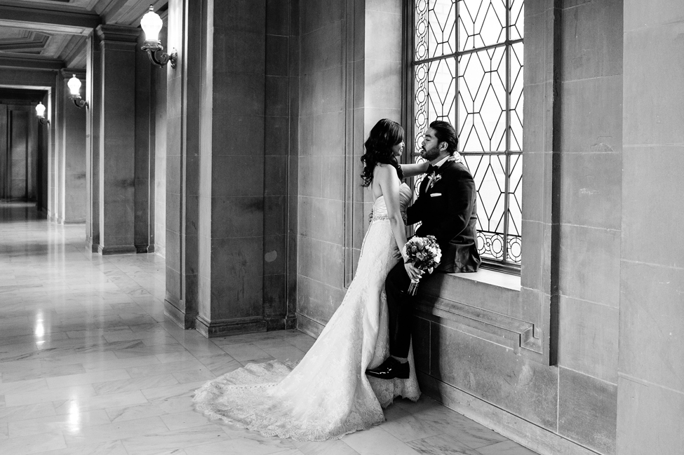 April and Michael posing at San Francisco City Hall