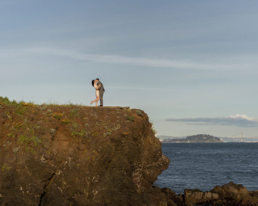 Engagement portrait session overlooking San Francisco