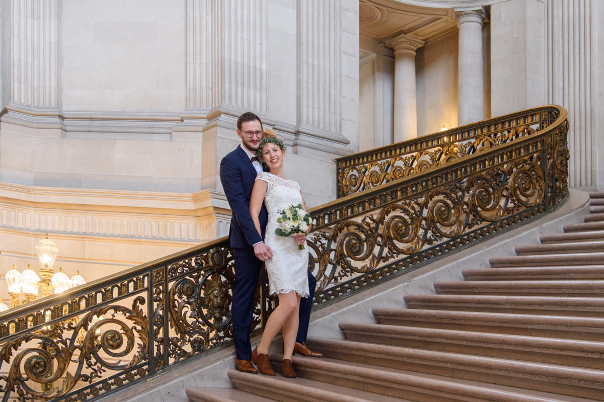 The famous Grand Staircase at San Francisco city hall