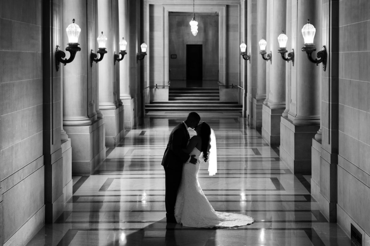 Best SF City Hall wedding photography locations - the 2nd Floor Hallway