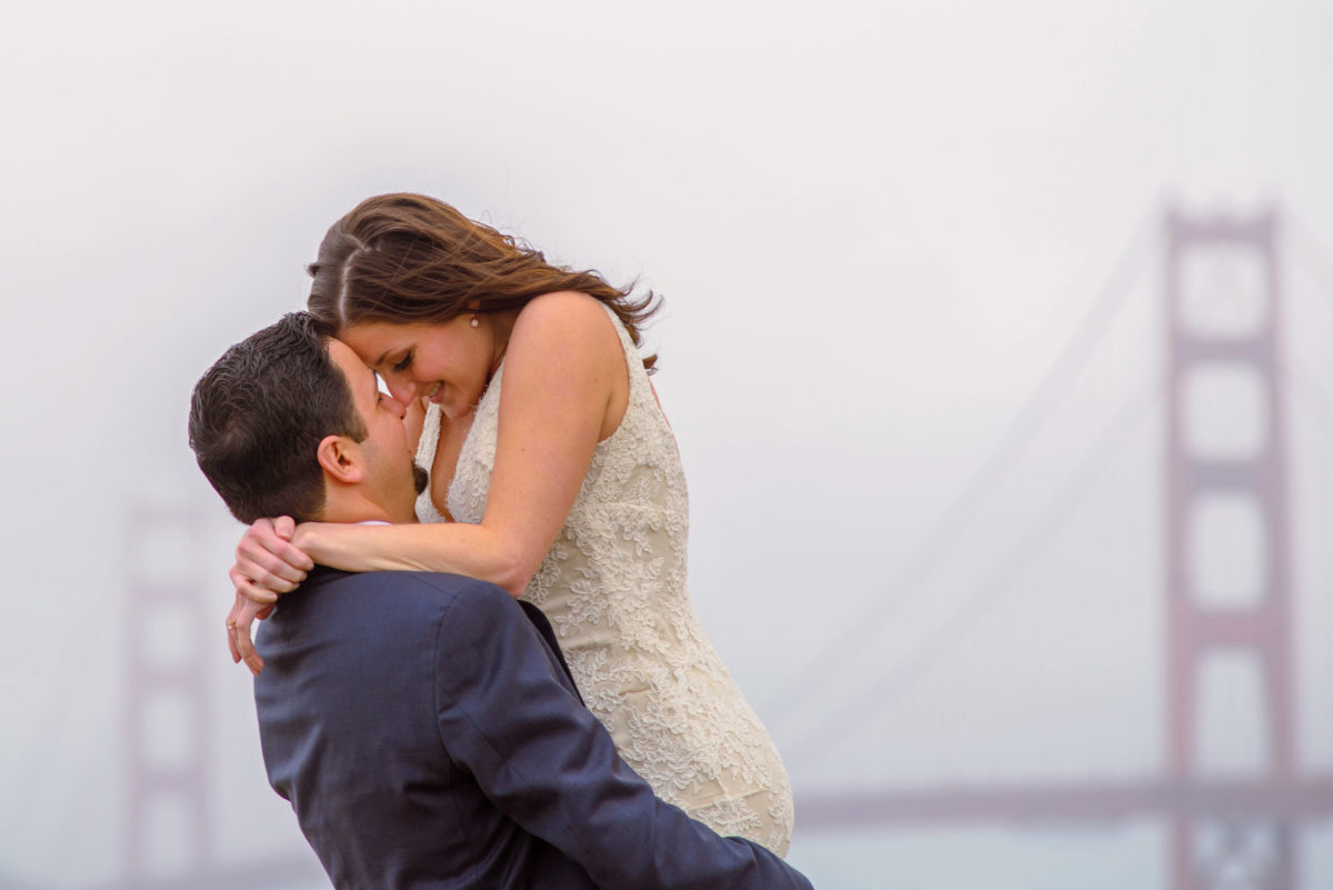 San Francisco Wedding photography in the fog