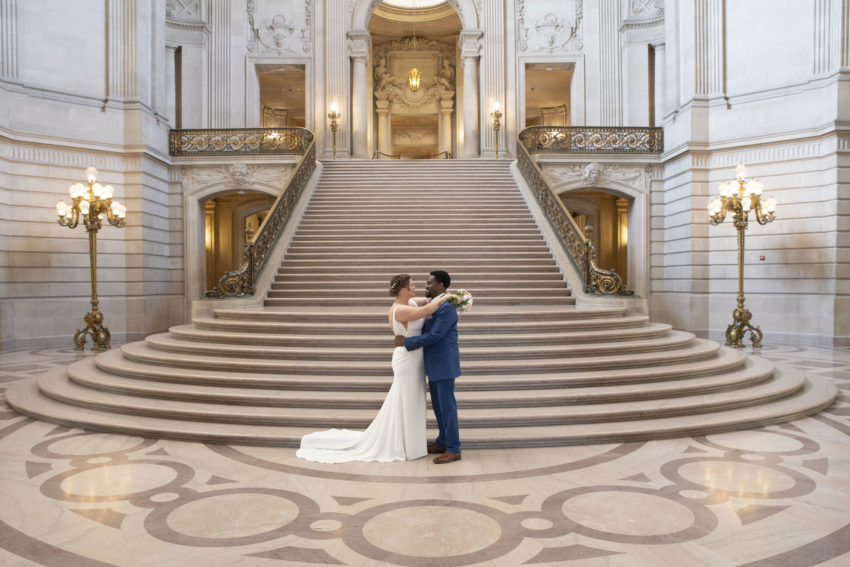 The Grand Staircase at San Francisco city hall - wedding photography