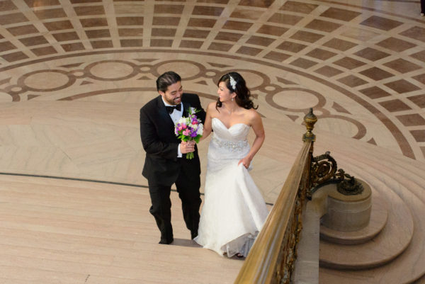 Walking up the Grand Staircase in San Francisco