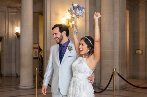 Using the bouquet like a pom pom