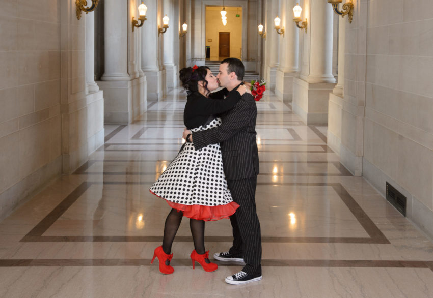 Hallway at San Francisco city hall. Wedding Photography