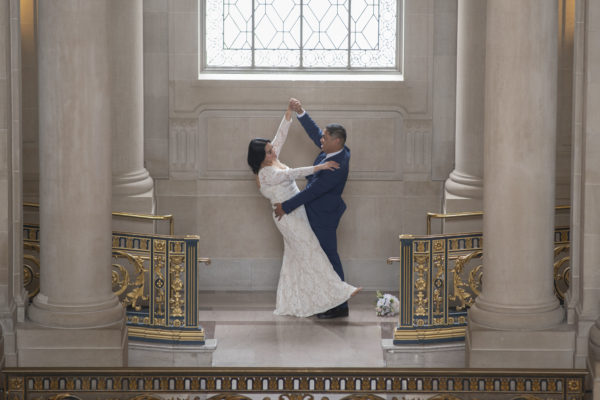 Newlyweds happy to be back to celebrate at the San Francisco Town Hall