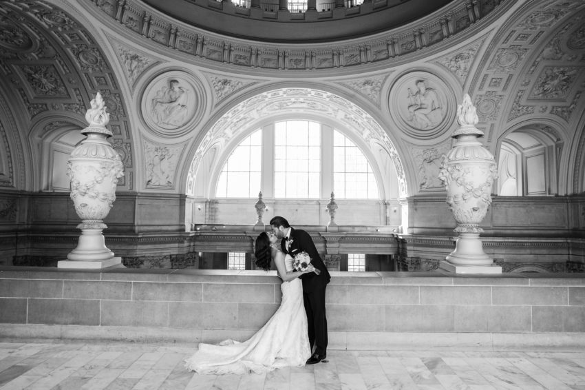 San Francisco city hall black and white image