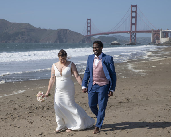 Walking on Baker Beach in the Summer in San Francisco