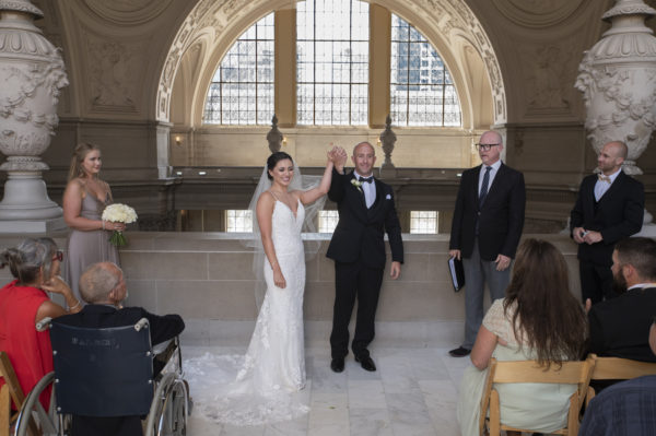 Reserved ceremony at San Francisco city hall's best location for nuptials