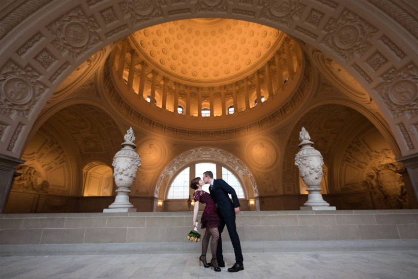 Valentine's Day wedding photography at city hall