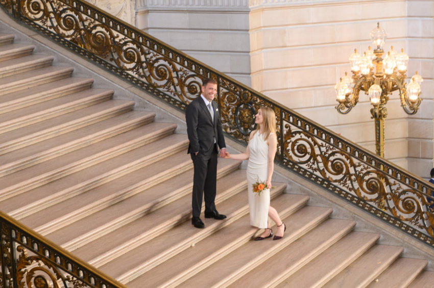 Grand Staircase wedding picture with no strangers in the background