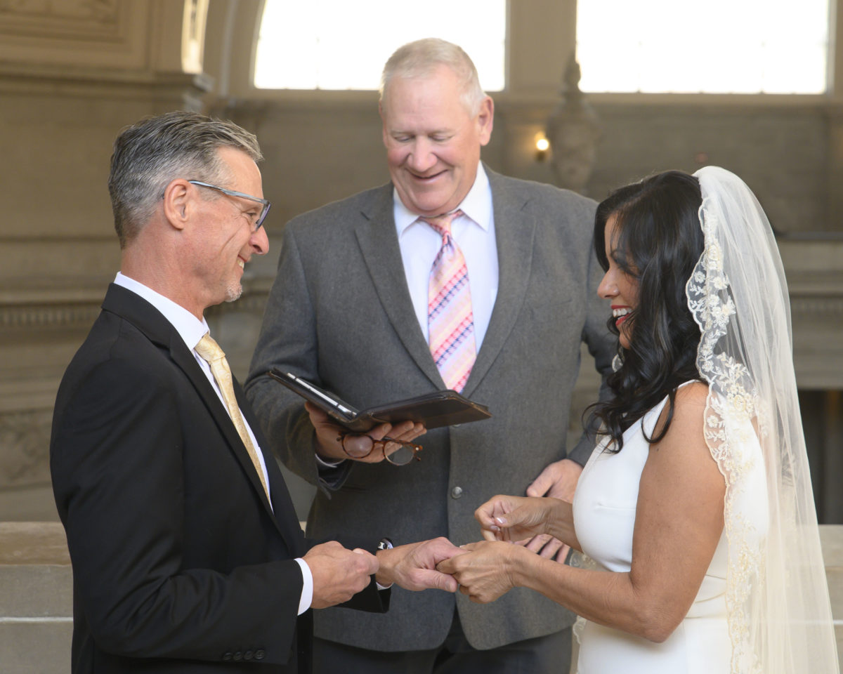 Private Ceremony at San Francisco city hall on the 3rd Floor