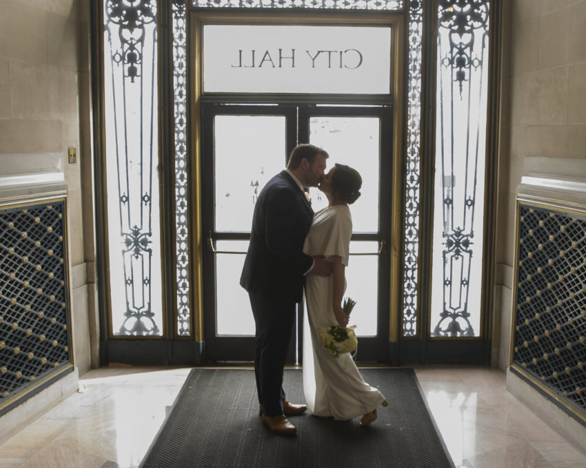 SF City Hall Entrance Wedding Picture