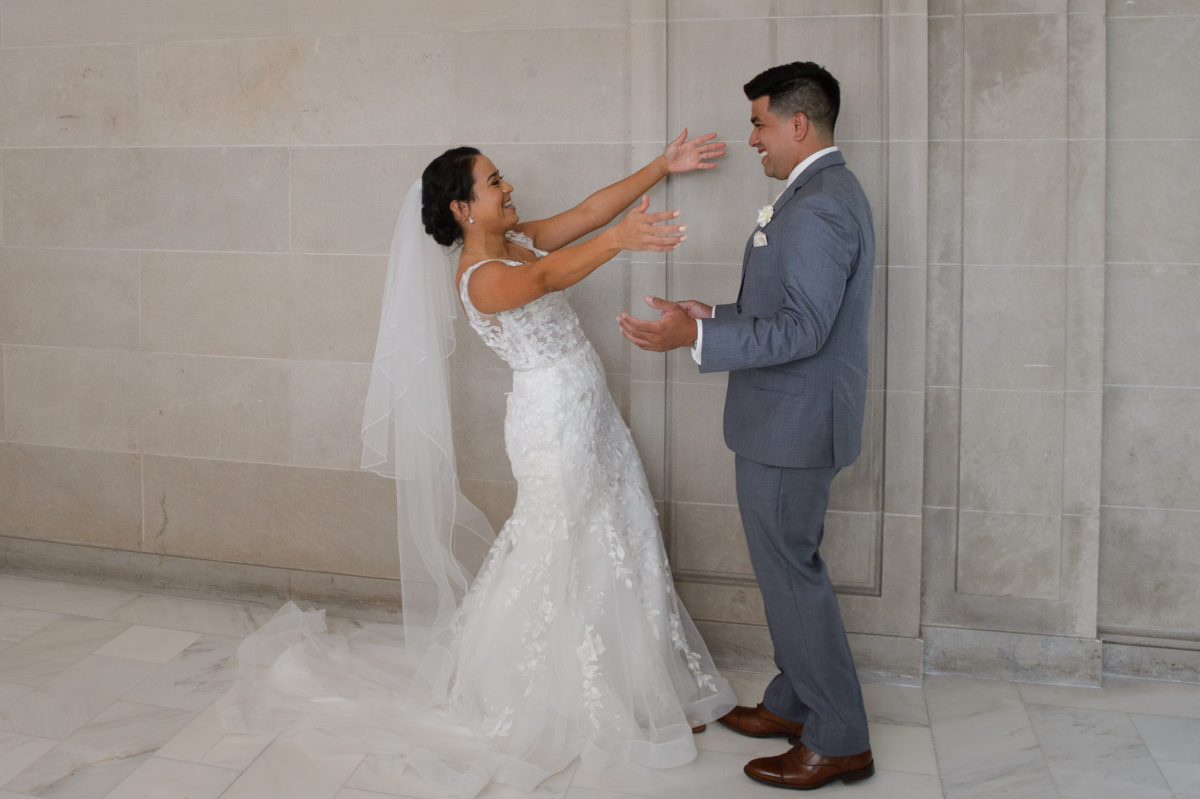 Having fun with the "First Look" at San Francisco city hall