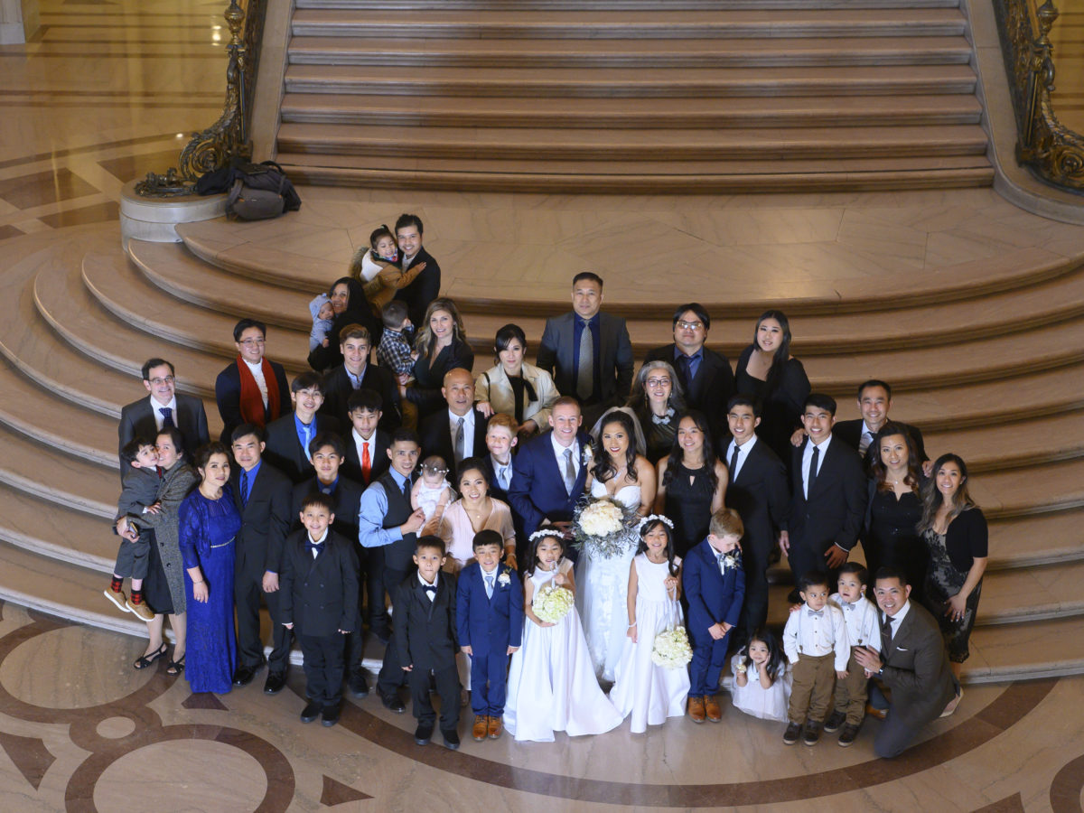 Many Guests at San Francisco city hall wedding.