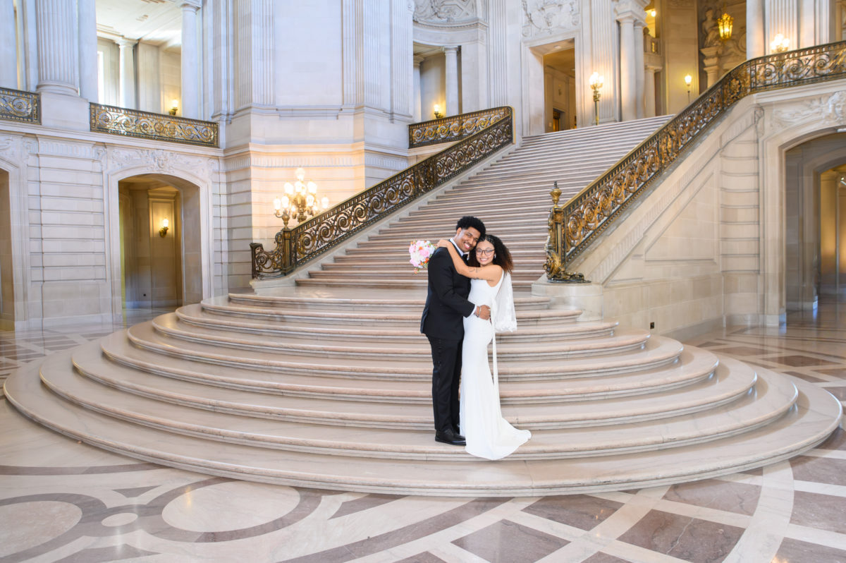 San Francisco city hall Grand Staircase wedding photographer