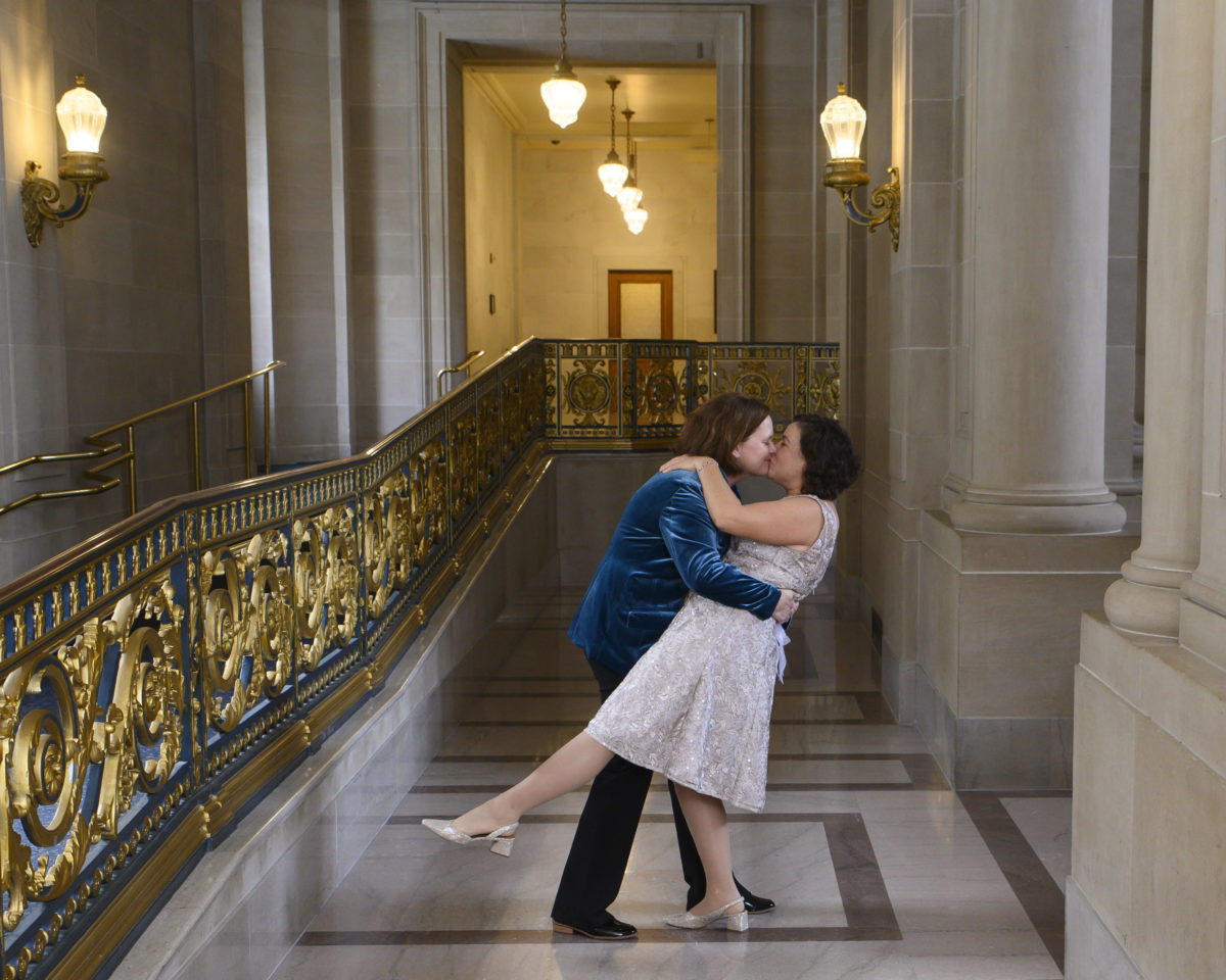 Dance Dip with our San Francisco city hall LGBTQ newlyweds