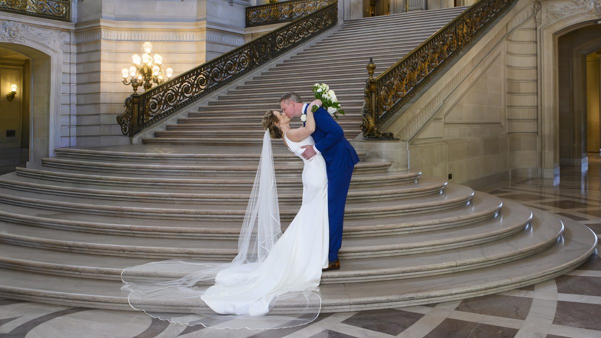 City Hall wedding photography on the Grand Staircase