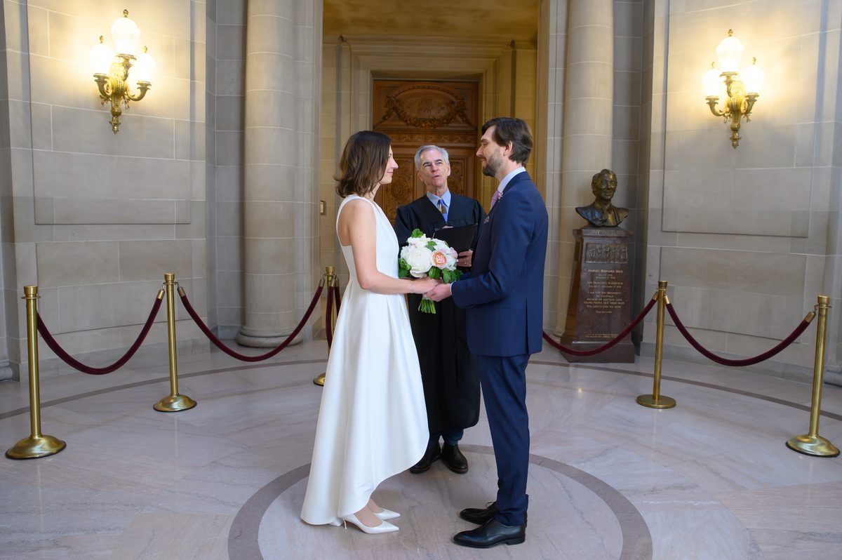 Wedding Ceremony at San Francisco city hall just before photo session